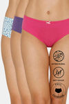 Zivame Anti-Microbial Low Rise Full Coverage Hipster Panty (Pack of 3) - Multicolor — thumbnail 1